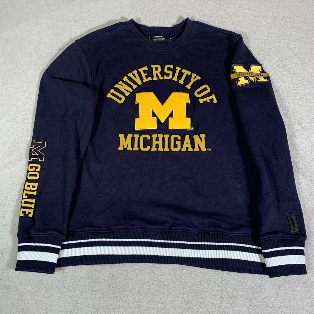 Michigan Wolverines Sweatshirt Mens Small Blue NCAA Football Pro Standard M Logo